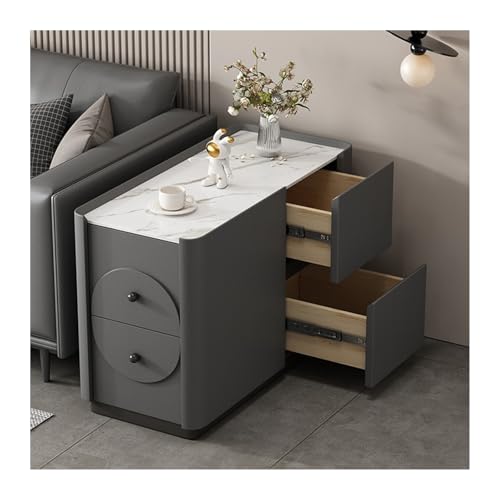 FUHAI-666 Massivholz Beistelltisch Sofa Sideboard Rock Slate Wohnzimmer Kreativer Ecktisch Einfacher Moderner Lagerschrank(80x30x55cm,A)