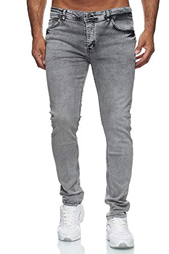 Reslad Jeans-Herren Slim Fit Basic Style Stretch-Denim Männer Jeans-Hose RS-2063 (W33 / L32, Grau (2091))