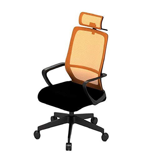 Bürostuhl Bürostuhl, Ergonomischer Bürostuhl, Computer-Schreibtischstuhl, Verstellbare Kopfstütze, Rückenlehne und Armlehnen, Lendenwirbelstütze, Netzgewebe Blau, Schwarz, Orange Bürostühle für