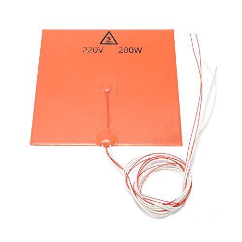 200 x 200mm 220V 200W Silicone Rubber Heating Heater Pad Cover Sheet with Adhesive Back for 3D Printer Heated Bed