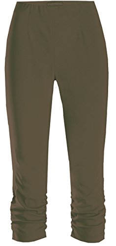 Stehmann Maria-530, stretchige Caprihose, seitlich gerafft Größe 38, Farbe Khaki