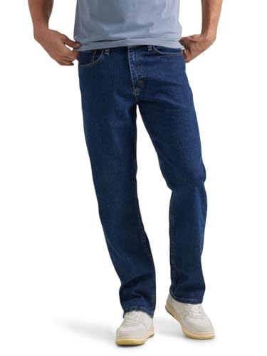 Wrangler Herren Comfort Flex Waist Relaxed Fit Jeans, Dark Stonewash, 35W / 30L