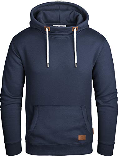 Grin&Bear Herren Kapuzenpullover Kapuzenjacke Hoodie mit hoch abschließendem Kragen GEC494 (XXL, Navy)