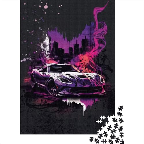 Teenager-Puzzle Cooles Sportauto 500-teiliges Puzzle für Erwachsene und Teenager Holzpuzzle für Erwachsene und Teenager Geschenk zum Geburtstag Größe: 52x38cm