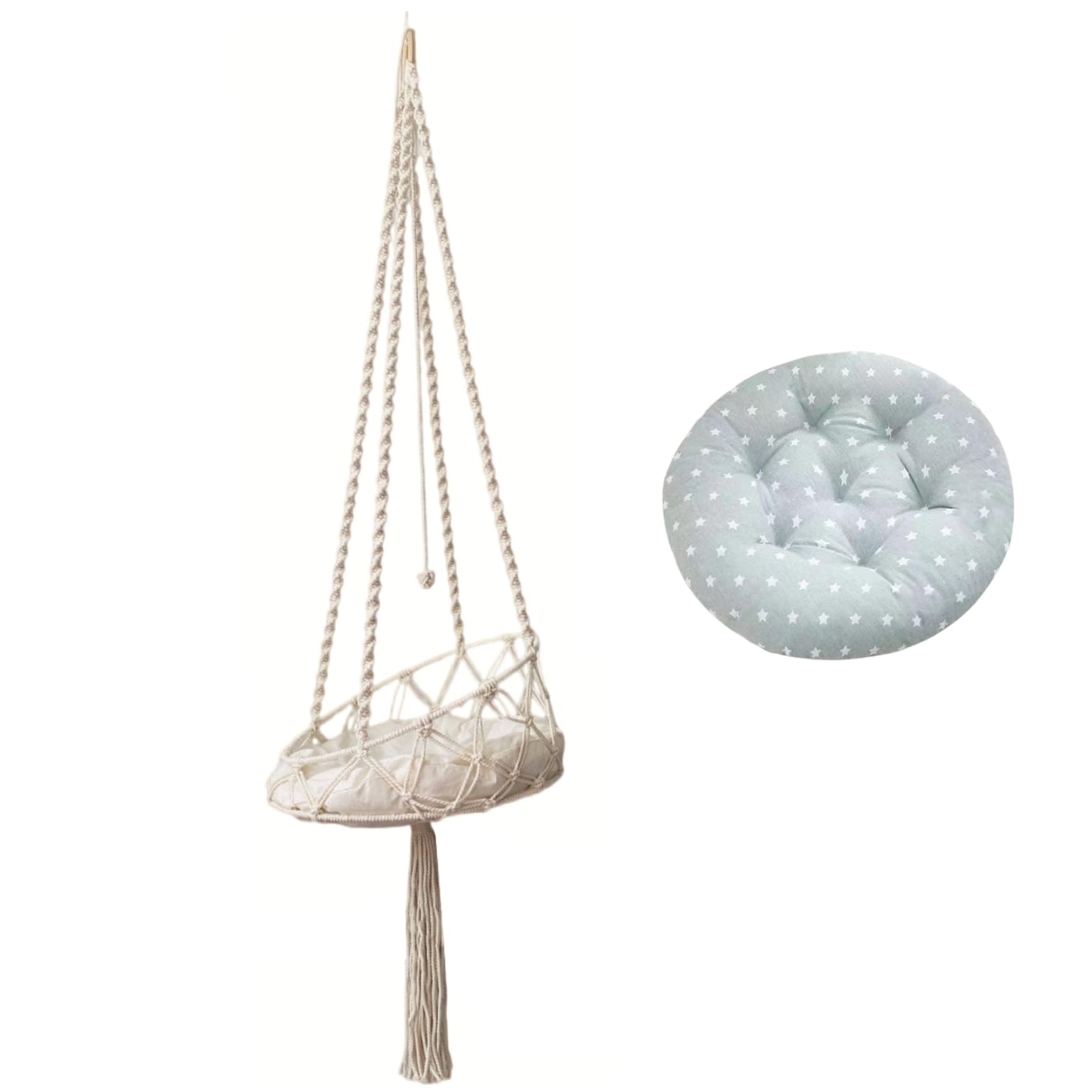 AOpghY Katze Hängematte 51 '' langes Hängekatze Bett mit 15,8 '' Kissen Boho Macrame Hängematte Katze Swing -Bett hängende Katzenwand -Hängematten -Dekor für Haustierschlafe, Haustierprodukte