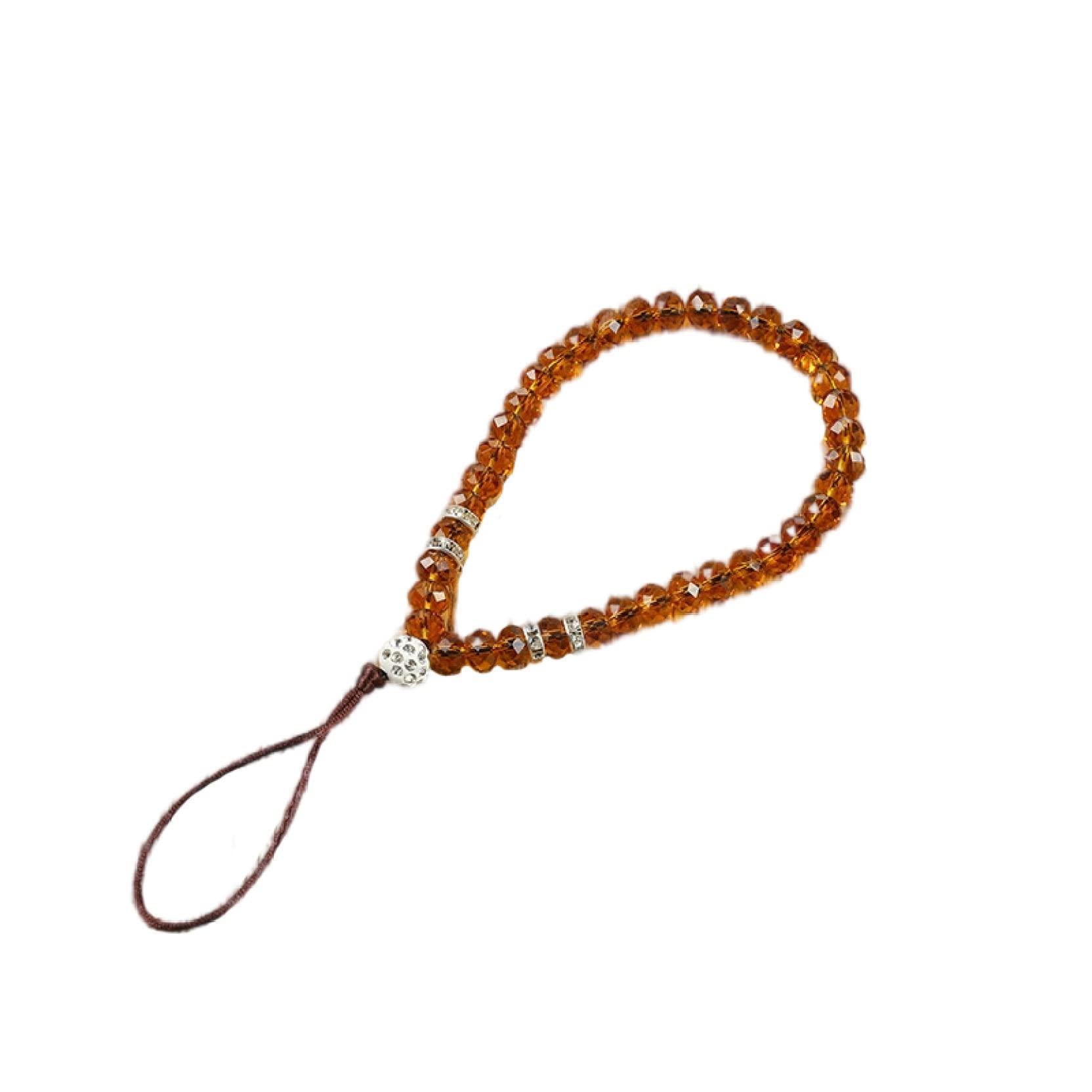 GETSTREE Bead Fashion Handygurt Kristallperlen Lanyard Kette for Frauen Telefonketten Zubehör Geschenke(Brown)