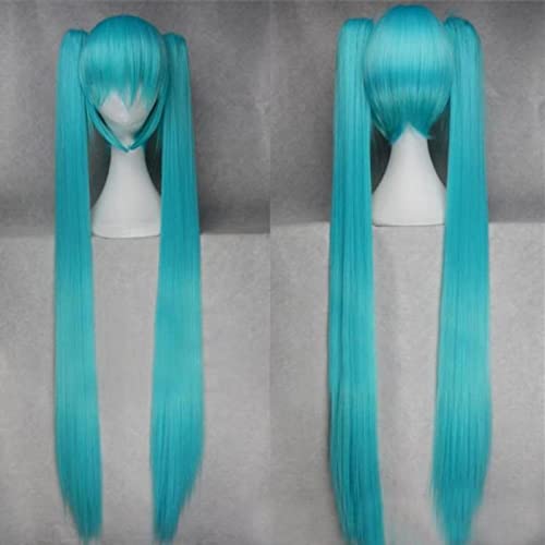 JGZGCG Anime Vocaloid Miku Cosplay Kostüm Japan Midikleid Anfänger Future Blue Kostüme Karneval Party Maskerade Perücke Headset