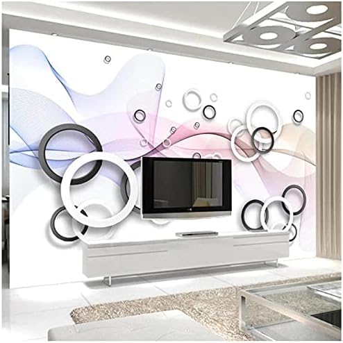 Wandtapete 3D Kreis Modernes Wohnzimmer Sofa Tv Hintergrund Heimdekoration Wandbild TV Wandbild Tapete Wohnzimmer die fototapete 3d Vlies wandbild Schlafzimmer-250cm×170cm