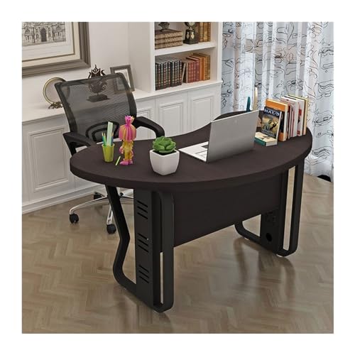 xiuling4568 Computertische Home PC Tisch Boss Schreibtisch Büro Schreibtisch Crescent Arc Shopkeeper Tisch Einzel Schreibtisch(Schwarz,120x80x75cm)