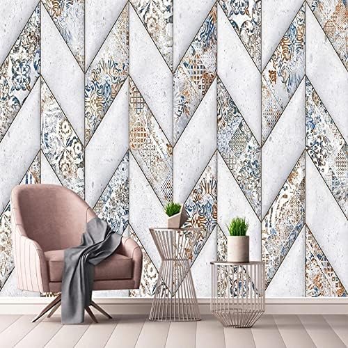 XLMING Geometrische Marmormuster 3D Tapete Home Dekoration Wohnzimmer Sofa Schlafzimmer Tv Hintergrund Wand-400cm×280cm