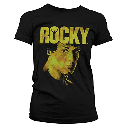 Rocky Offizielles Lizenzprodukt Sylvester Stallone Damen T-Shirt (Schwarz), Small