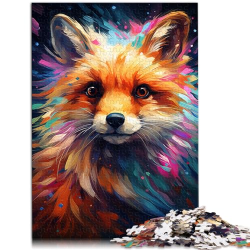 Puzzlespiel, farbenfrohe Zeichnung, foxef, schwieriges, anspruchsvolles Puzzle, 1000-teiliges vollständig ineinander greifenden und zufällig geformten Teilen, 1000 Stück (50 x 75 cm)