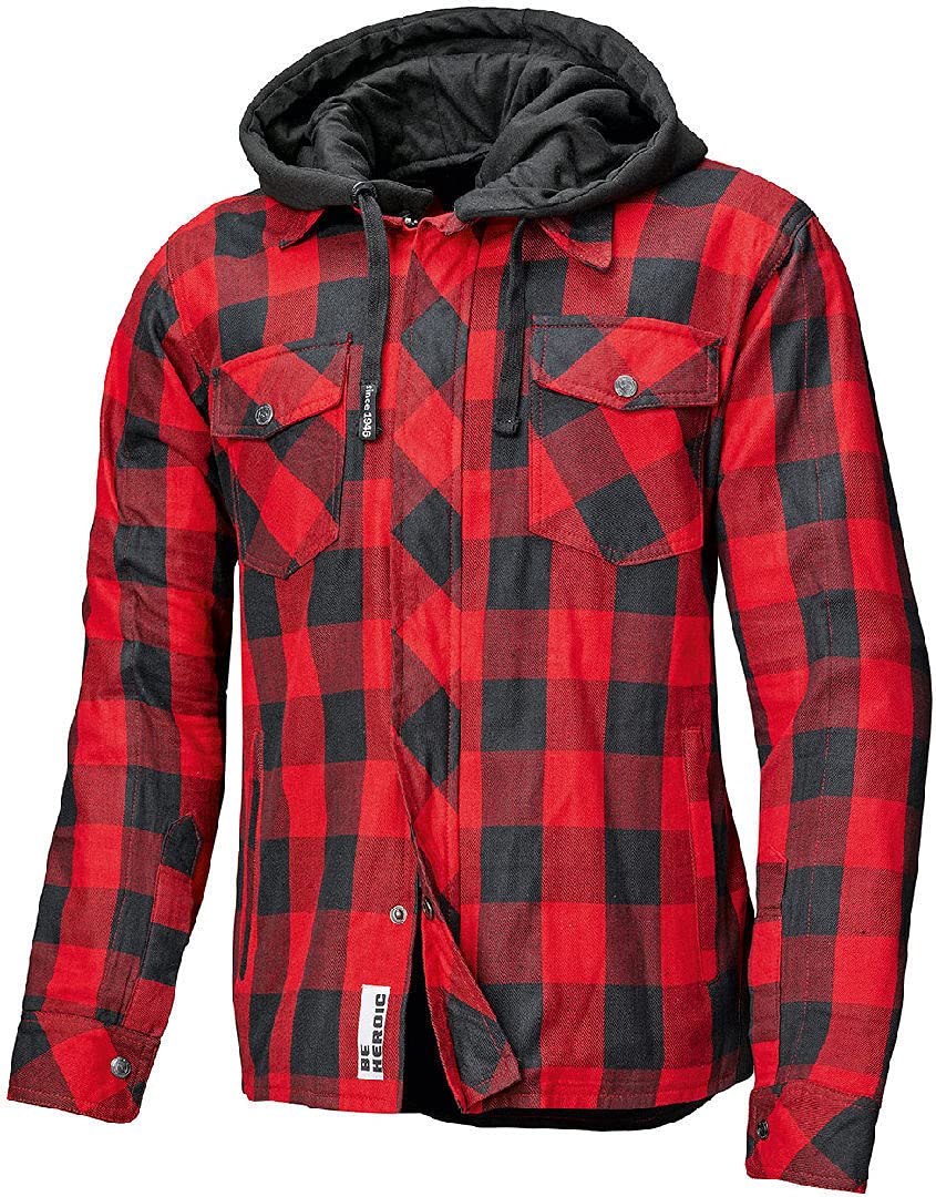 Held Lumberjack II Motorrad Textiljacke (Black/Red,M)