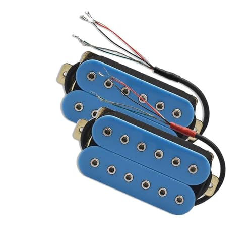 E-Gitarre, 12 Verstellbarer Hex-Dual-Coil-Tonabnehmer Für 6-saitige Gitarre, Coil-Splitting-Tonabnehmer N7,5K/B15K, Hellblau e gitarren tonabnehmer (Color : Neck and Bridge)