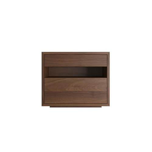 Nachttisch Nachtschrank Original Holzfarbe Massivholz Nachttisch Schlafzimmermöbel Schlafzimmermöbel Vintage Wohnzimmer Lagerung Sideboards Nachtschränkchen(Bruin,Groß)