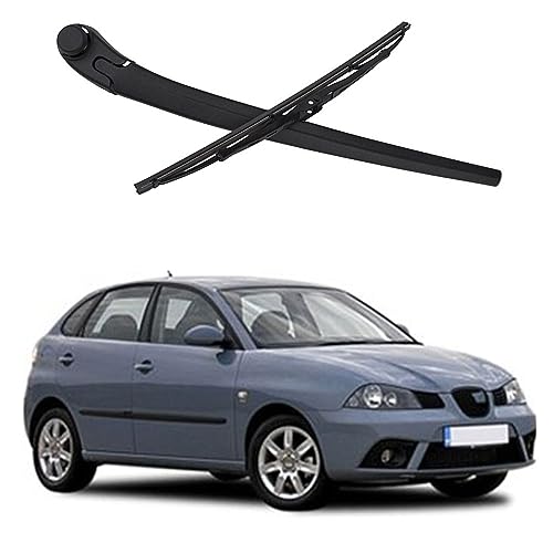 Heckwischerarm Heckscheibenwischer für Seat Ibiza 6L 6J 2002-2012, Hinterer Scheibenwischerarm und Blatt Set Gummi Reinigungsfenster Ersatzteile