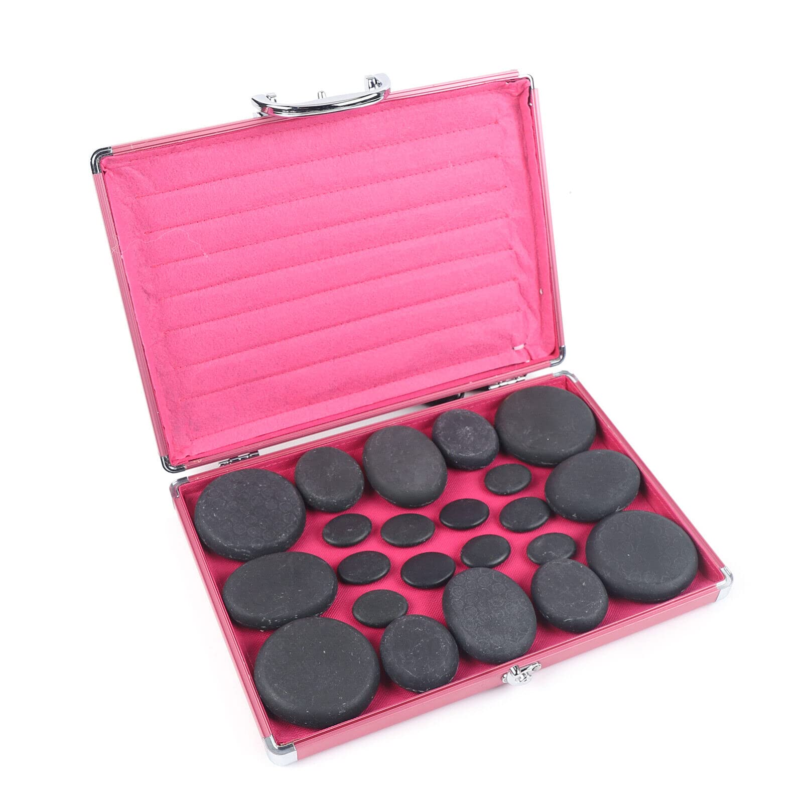 Hot Massage Stone Set, SPA Hot Rocks Entspannendes Massage Stein Satz mit Box und 20 Wärmesteine Basaltsteine Steine schaukelt für SPA-Behandlung/Massage/Therapie