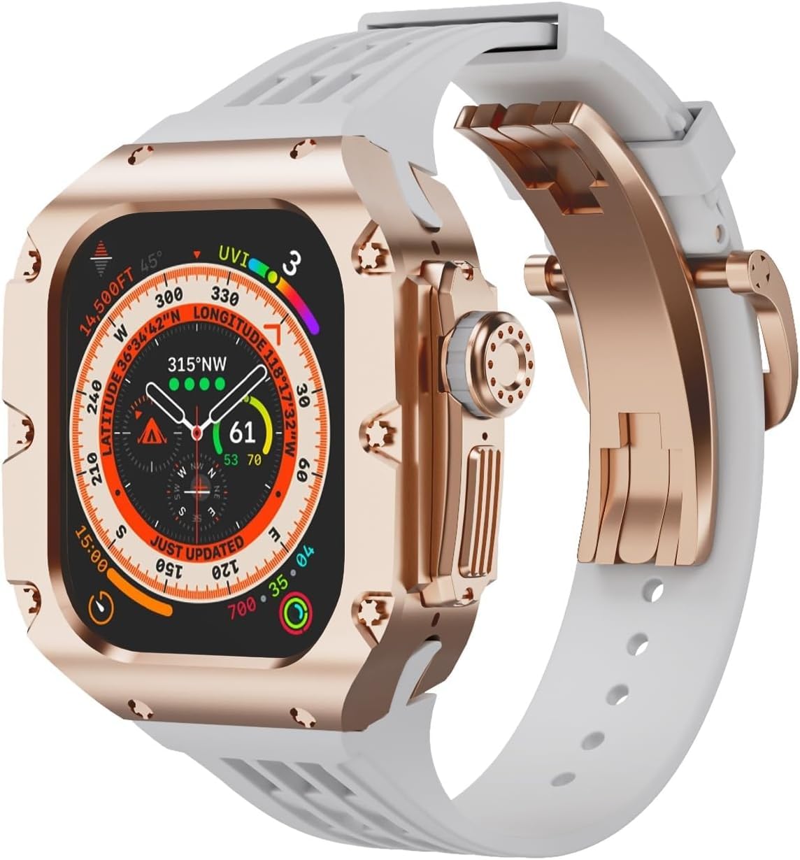 NEYENS Uhrengehäuse aus Titanlegierung und Uhrenarmband, Upgrade-Kit, für Apple Watch Ultra 2, 49 mm, RM-Stil, Herren-Ersatzband mit Metallrahmen, For Ultra 49mm, Achat