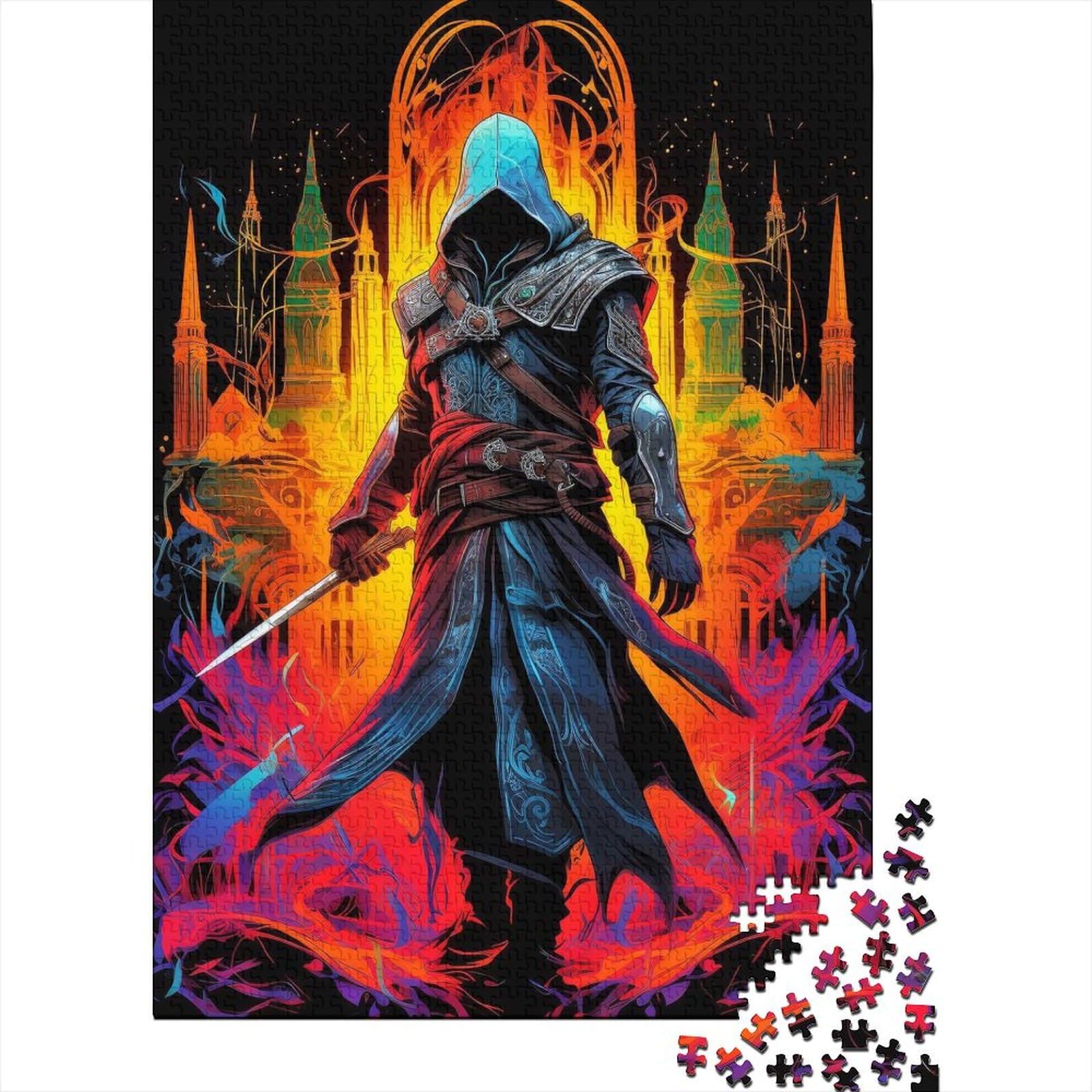 Assassinen-Puzzles, Puzzles für Erwachsene und Teenager, schwierige, anspruchsvolle Puzzles mit 1000 Teilen, Lernspielzeug, Familienspiele (Größe 75x50cm)