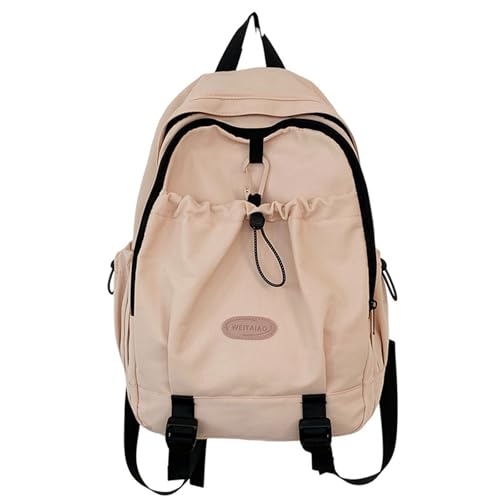 Zkydhbd Schulter-Handtasche, modischer Nylon-Rucksack für Damen und Herren, großes Fassungsvermögen, Reiserucksack mit verstellbaren Trägern, Schüler-Schultasche, rose, Einheitsgröße