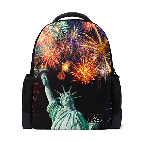 My Daily Freiheitsstatue Fireworks Independence Day Rucksack 35,6 cm Laptop Daypack Schultasche für Reisen College Schule