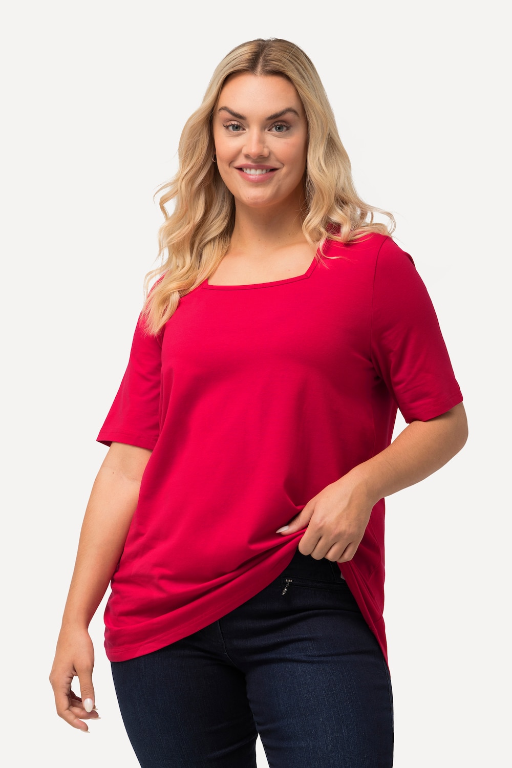 Große Größen T-Shirt, Damen, rot, Größe: 42/44, Baumwolle, Ulla Popken