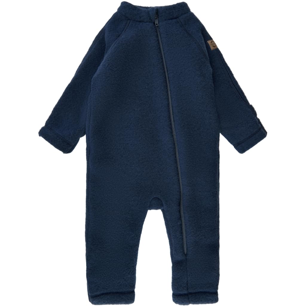 Mikk-line WALKOVERALL 68 Blue Nights | Wollwalk Overall Baby | Baby Schlafanzug Aus Wolle Für Baby Und Kleinkind | 100% Mulesing-frei Merinowolle | Schlafanzug Baby Ohne Füße