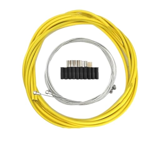 Fahrradkabelsatz for MTB-Rennrad, 4 mm, 5 mm, Brems-/Schaltkabelsatz, Mountainbike, Schaltwerk, Kabelgehäuse(Yellow)