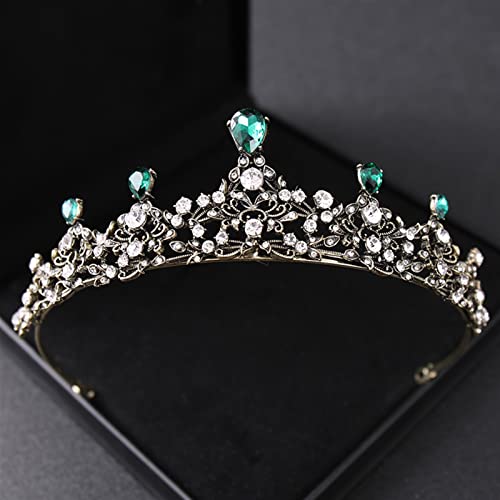 AIHEDOUJ Kristall Krone Tiara Vintage Strass Frauen Kronen und Tiaras Diademe Stirnbänder Braut Hochzeit Haarschmuck Schmuck Stirnbänder