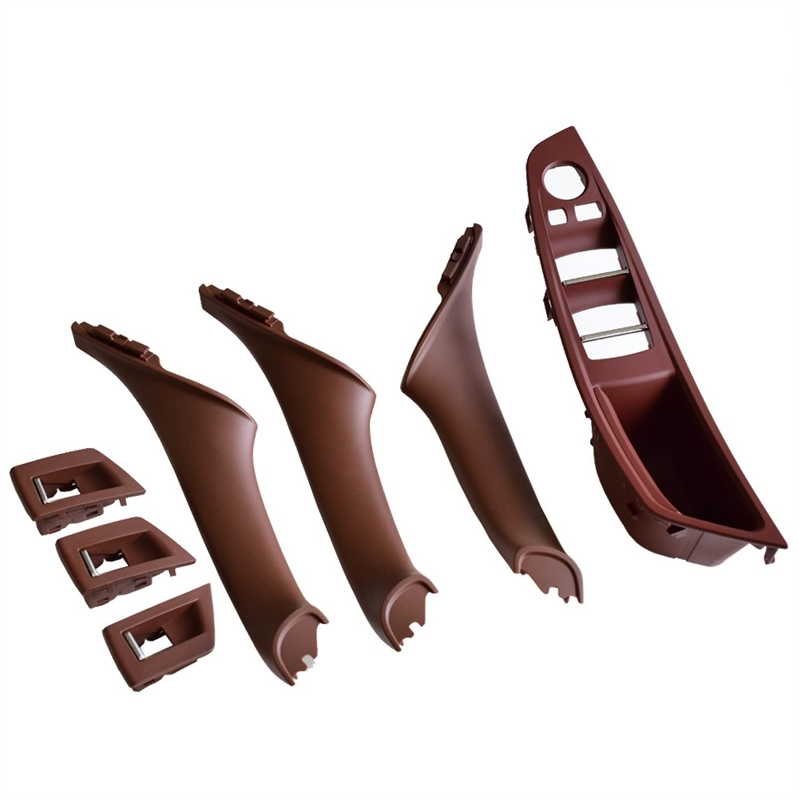 DOFABI 7PCS RHD Rechtslenker Auto Innen Tür Armlehne Griff Panel Pull Trim Abdeckung, for, for 5 Serie F10 F11 520 525 Türgriff(Wine Red-7pcs)