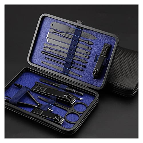 Maniküre/Pediküre Set Professionelles schwarzes Nagelknipser-Set, 16-teilig, Edelstahl, Maniküre- und Pediküre-Trimmer, Schere, Beauty-Nägelschneider, Fingernagel-Werkzeuge Nagelpflege-Werkzeuge(B)