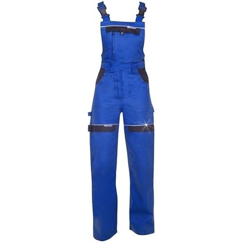 KG Sicherheitslatzhose für Frauen In BLAU - Latzhose Arbeitshose Damen Mädchen Schutzhose Arbeitslatzhose Kombihose (54)