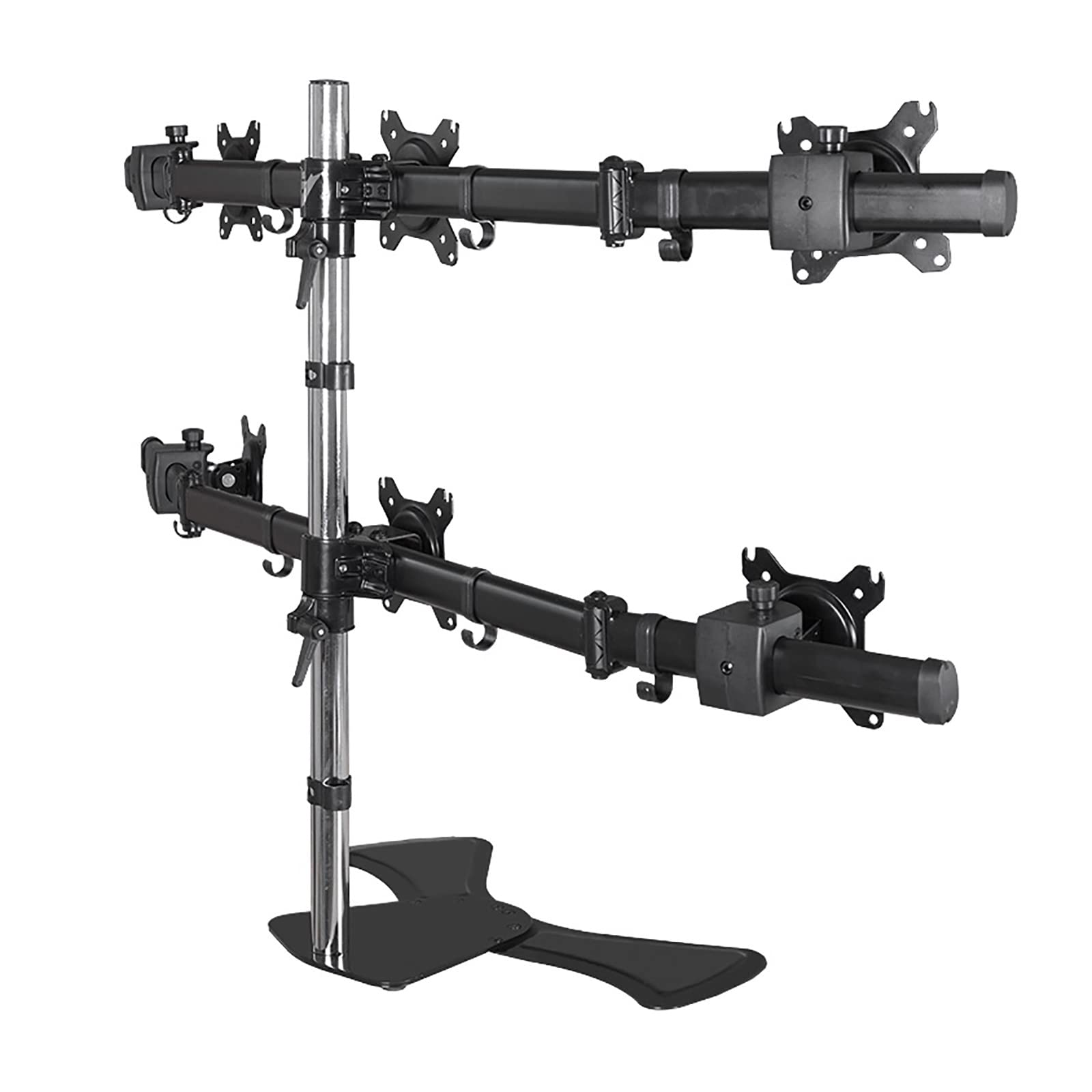 VSULZVNU Universal-TV-Ständer für 6 Monitore, Schreibtischständer, strapazierfähig, höhenverstellbar, Monitorständer mit Metallsockel, passend für Monitore bis zu 68,6 cm, hält 6 Bildschirme