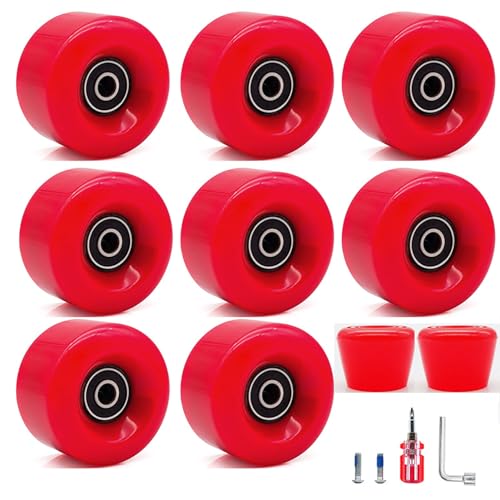 BFVAKBKYT Rollschuh-Räder, Ersatz-Skateboard-Rollen, 8er-Pack, 82A, Roller-Roller(Red)