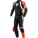 Dainese Avro 4 2-Teiler Motorrad Lederkombi (Black/Red/White,60)