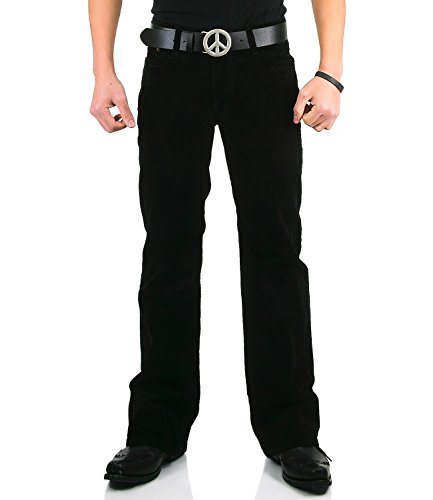 Herren Bootcut Cordhose Star schwarz 38/36