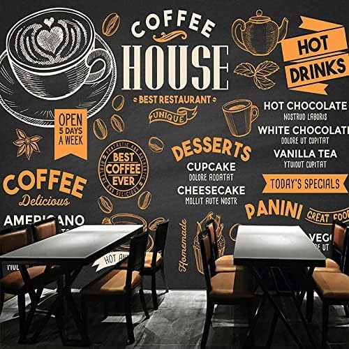 XLMING Vintage Kreative Farbe Aquarell Cafe Restaurant Krähe 3D Tapete Home Dekoration Wohnzimmer Sofa Schlafzimmer Tv Hintergrund Wand-300cm×210cm