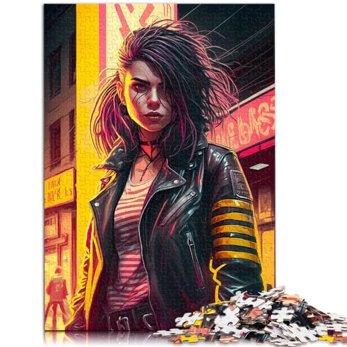 Puzzle-Geschenk, Rock-Girl-Puzzle 1000 Teile für Erwachsene, Holzpuzzle-Spielzeug, Puzzles, Lernspiele, Stressabbau-Puzzles, 1000 Teile (50 x 75 cm)