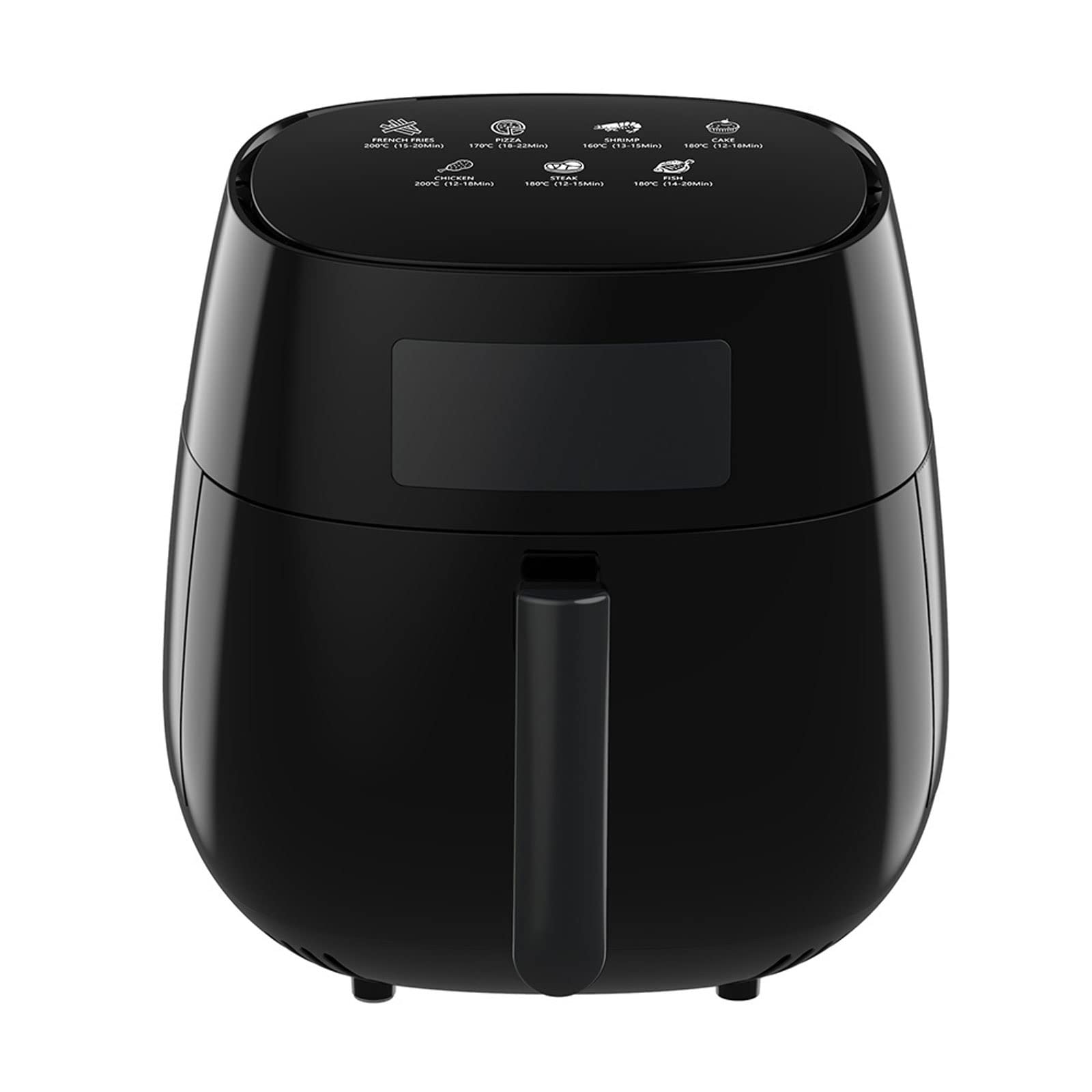 Luftfritteuse, Smart Air Fryer 4L Ofen ohne Öl, digitale Steuerung, multifunktionale Airfryer 360° Backtemperatur 80 bis 200 °C (Farbe: Schwarz, Größe: KR) Ambitioniert