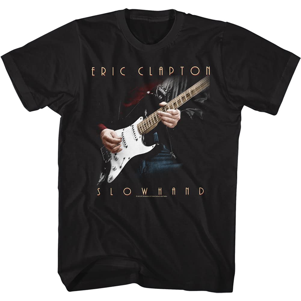 American Classics Eric Clapton T-Shirt für Erwachsene, kurzärmelig, Motiv: Slowhand Guitar, schwarz, X-Groß