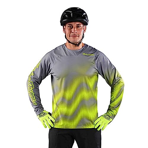 Troy Lee Designs Herren Skyline Chill Waves Fahrradtrikot T-Shirt, Grau/Gelb, L