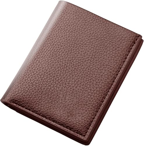 VSULZVNU Kartenetuis Mini Slim Wallet Herren Casual Leder PU Geldbörse Portafoglio Uomo Geldklammer Dünne Herrengeldbörse (Farbe: Braun)