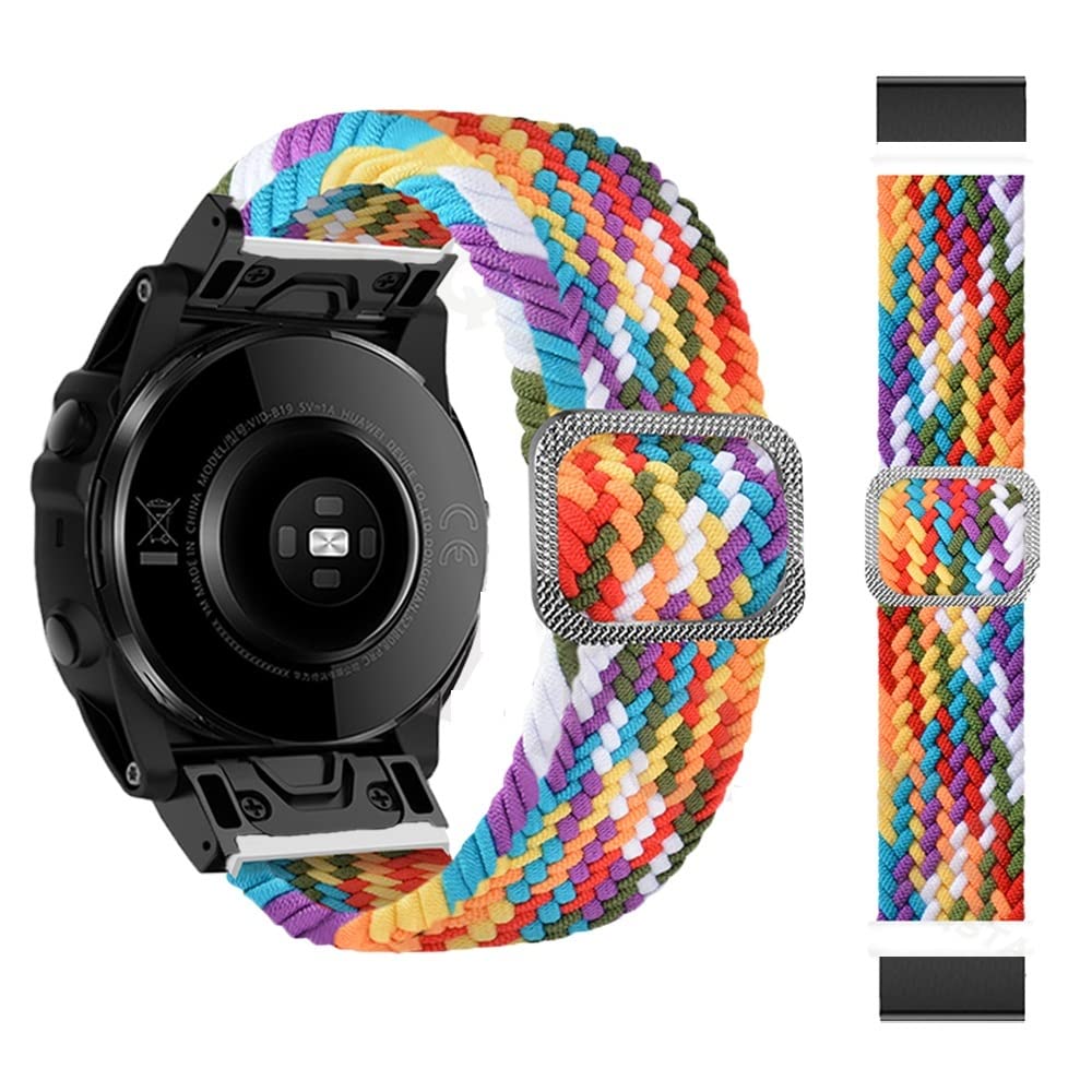 OPKDE Loop Nylon-Uhrenarmband mit Schnellverschluss für Garmin Fenix 6 6X Pro 5X 5 Plus 3HR Fenix 7X 7 Forerunner 935 MK2 Uhrenarmband, 26 mm, Achat