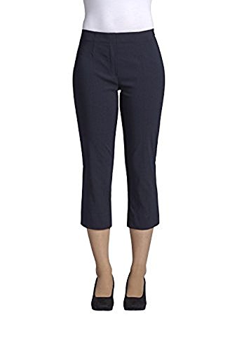 Robell Style MARIE07 – Bequeme, Denim Power Stretch Capri-Hose, Gerade geschnittenes Bein mit Schlitz Farbe Black Größe 50