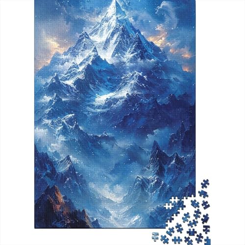 Buntes Schneeberg-Holzpuzzle, Holzpuzzle 1000 Teile für Erwachsene, schwierige Puzzles, Lernspiele, Heimdekorationspuzzle. 29,53x19,69 Zoll