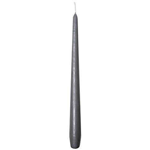 Mank GmbH Premium Spitzkerzen | Kerzen | Leuchterkerzen | Halterkerzen | Lange Kerzen | Deko Kerzen | Ø 22 mm x 280 mm | 24 Stück | Brenndauer ca. 10 Std. | (Grau)