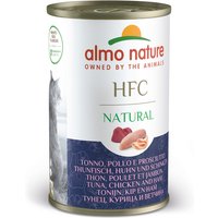 Sparpaket Almo Nature HFC Natural 24 x 140 g - Thunfisch, Huhn & Schinken