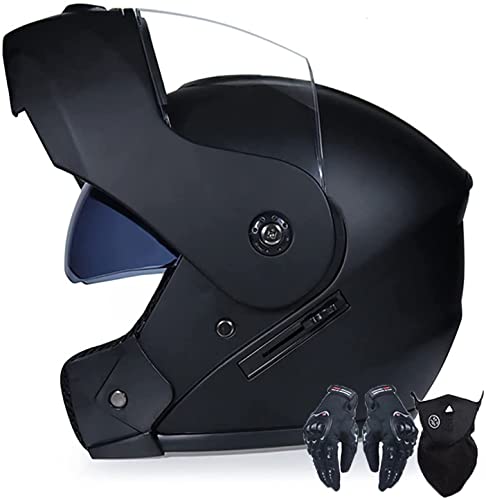 Klapphelm Motorradhelm Integralhelm Damen Herren,DOT/ECE-Zertifiziert Mit Doppelvisier Belüftungssystem Modular-Helm Mopedhelm Rollerhelm (Color : A, Größe : S=55-56cm)