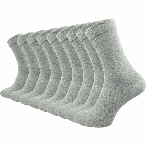 GAWILO Venensocken für Herren (9 Paar) | Ohne Gummi und ohne Naht | Socken mit venenfreundlichen Komfortbund (43-46, hellgrau)