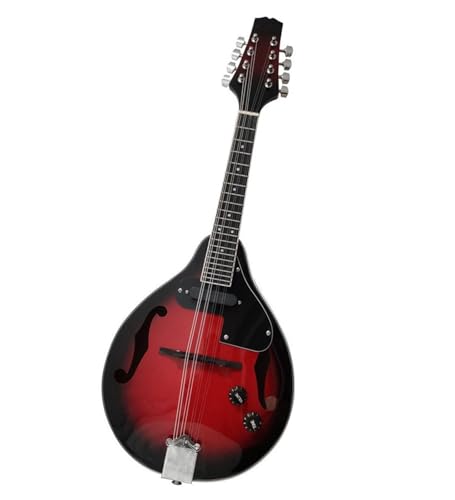 Mandoline Instrument Mandoline Elektrische Achtsaitige Mandoline Massivholz Plug-in Gitarre Mandoline(A-Wine Red)